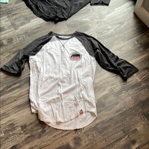 White and Black Raglan Shirt